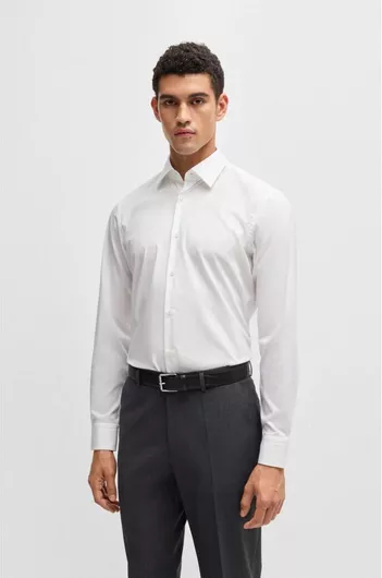 Hugo Boss Πουκάμισο σε Κανονική Γραμμή Λευκό