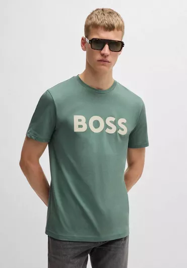 T-Shirt Hugo Boss Open 50481923-341 Casual Πράσινο
