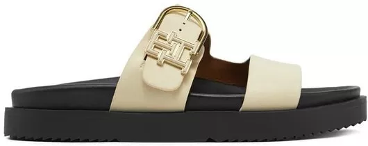 Tommy Hilfiger Δερμάτινα Γυναικεία Σανδάλια Sporty Εκρού