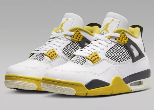 Nike Jordan 4 Retro Vivid Sulfur Αθλητικά Παιδικά Παπούτσια Running με Κορδόνια Κίτρινο