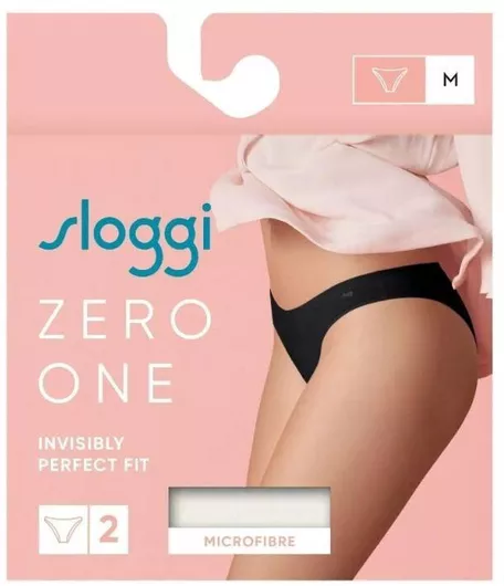 Πακέτο 2 Τμχ Sloggi Αόρατο Χωρίς Ραφές Γυναικείο Εσώρουχο Zero One Ταν Λευκό Λευκό