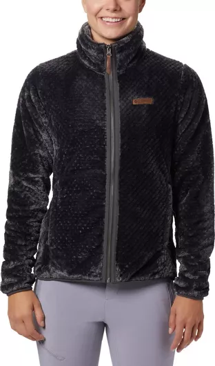 Columbia Fire Side II Fleece Γυναικεία Ζακέτα με Φερμουάρ Μαύρο