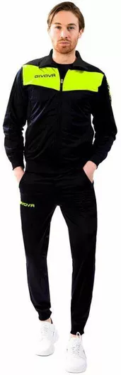 Givova Ποδοσφαιρικό Σετ Φόρμας Γυαλιστερό με Λάστιχο Μαύρο / Πράσινο Fluo