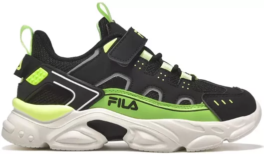 Fila Memory Spinel 3 V Παιδικά Sneakers Ανατομικά με Σκρατς Black Freeze Green