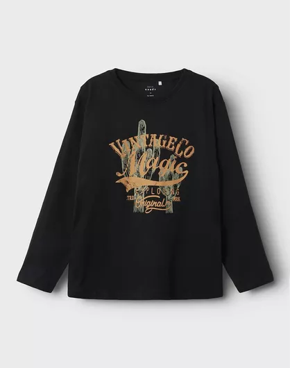 Name It Παιδική Μακρυμάνικη Μπλούζα Black Magic Vintage