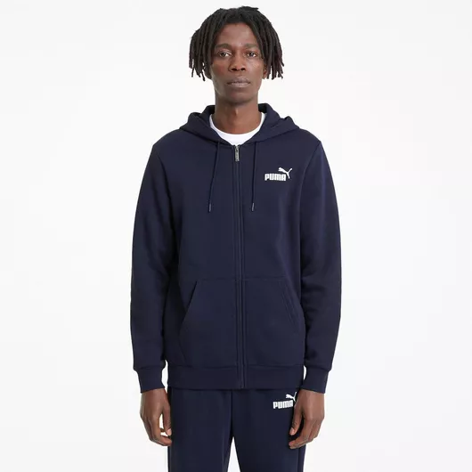Puma Essentials Small Logo Φούτερ Fleece με Κουκούλα Navy