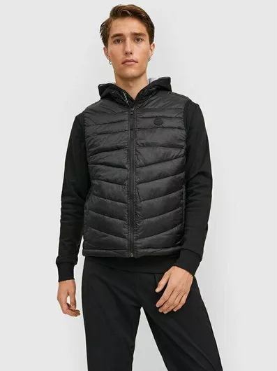 Jack & Jones Αμάνικο Μπουφάν Puffer Μαύρο