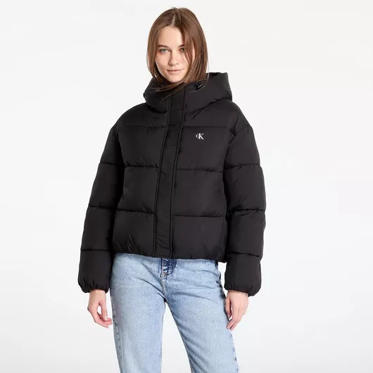 Calvin Klein Κοντό Γυναικείο Puffer Μπουφάν για Χειμώνα Black