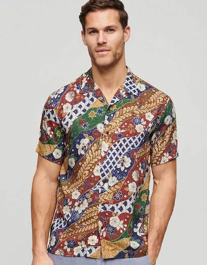 Superdry Κοντομάνικο Πουκάμισο σε Κανονική Γραμμή Πολύχρωμο