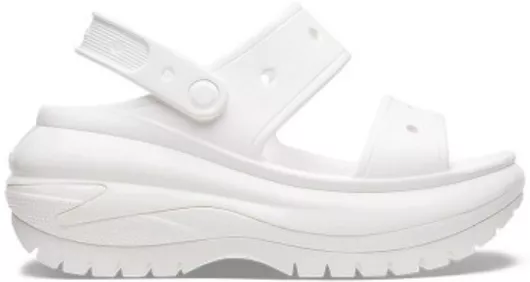 Crocs Classic Mega Crush Καλοκαιρινές Γυναικείες Πλατφόρμες Λευκό