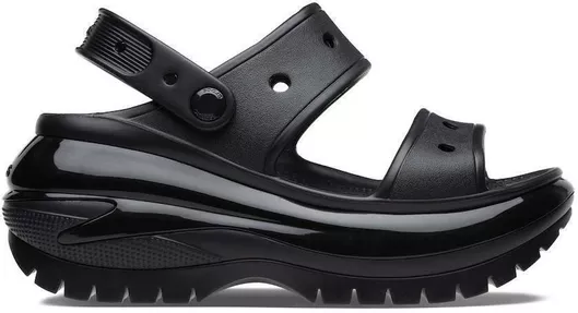 Crocs Classic Mega Crush Καλοκαιρινές Γυναικείες Πλατφόρμες Μαύρο