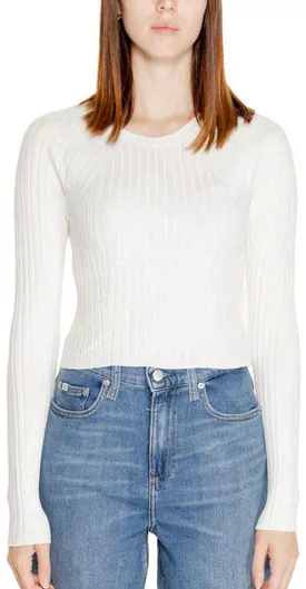 Only Γυναικείο Μακρυμάνικο Crop Πουλόβερ Off White