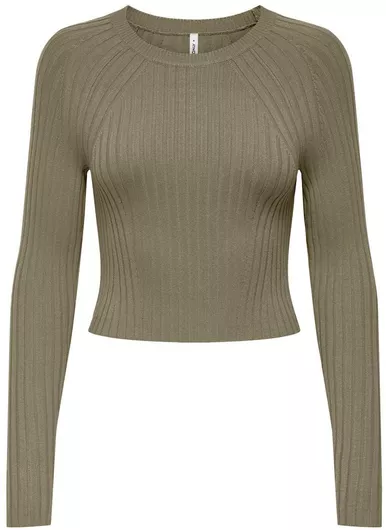 Only Γυναικείο Crop Πουλόβερ Mermaid Khaki