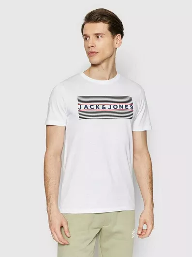 Jack & Jones T-shirt White Stripe Logo