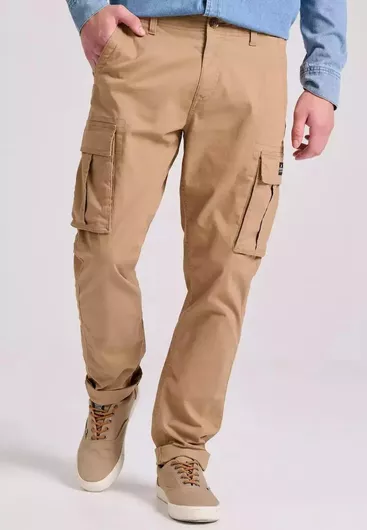 Funky Buddha Παντελόνι Cargo σε Κανονική Εφαρμογή Μπεζ