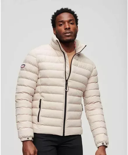 Superdry D3 Sdcd Fuji Print Χειμωνιάτικο Μπουφάν Puffer Γκρι