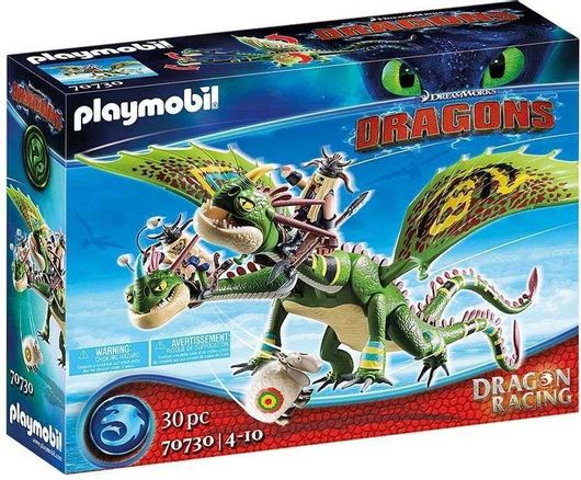 Playmobil Dragons Πέτρος & Πέτρα Με Δικέφαλο Δράκο Ρέψιμο & Αναγούλα για 4-10 ετών