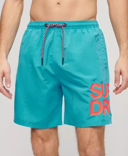 Superdry Beach Ανδρικό Μαγιό Σορτς Μπλε με Σχέδια