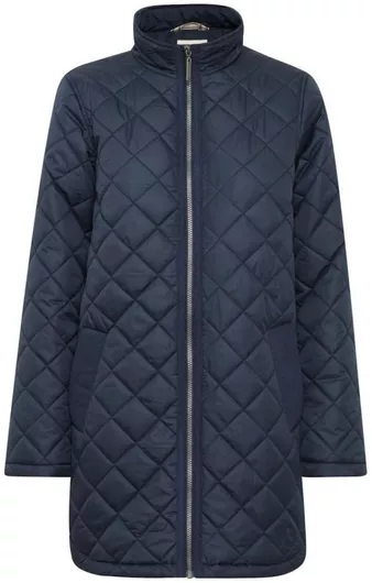 Fransa Μακρύ Γυναικείο Puffer Μπουφάν για Χειμώνα Navy Blue