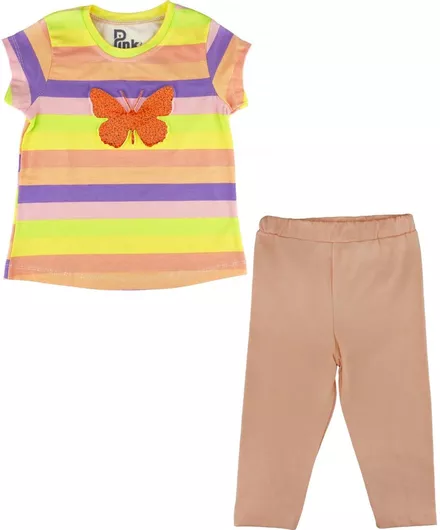 Pink Baby Παιδικό Σετ με Κολάν Καλοκαιρινό 2τμχ Pink