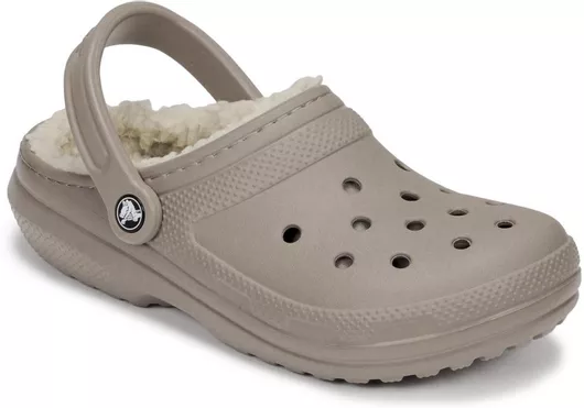Crocs Classic Fuzz Lined Γυναικεία Σαμπό με Γούνα Μπεζ