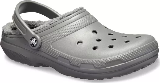 Crocs Classic Fuzz Lined Ανδρικά Ανατομικά Σαμπό με Γούνα Γκρι