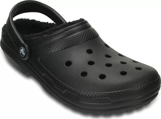 Crocs Classic Fuzz Lined Ανδρικά Ανατομικά Σαμπό με Γούνα Μαύρο