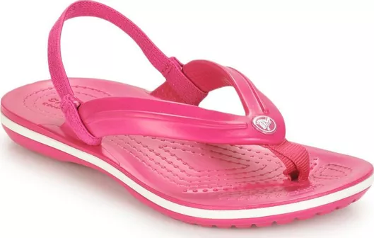 Crocs Παιδικές Σαγιονάρες Flip Flops Φούξια Crocband Strap Flip K