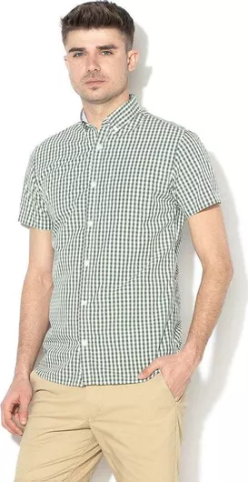 Jack & Jones Μακρυμάνικo Βαμβακερό Πουκάμισο Καρό Duck Green