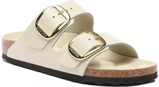 Birkenstock Arizona Δερμάτινα Γυναικεία Σανδάλια Μπεζ Narrow Fit