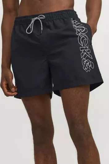 Jack & Jones Logo Ανδρικό Μαγιό Σορτς Black