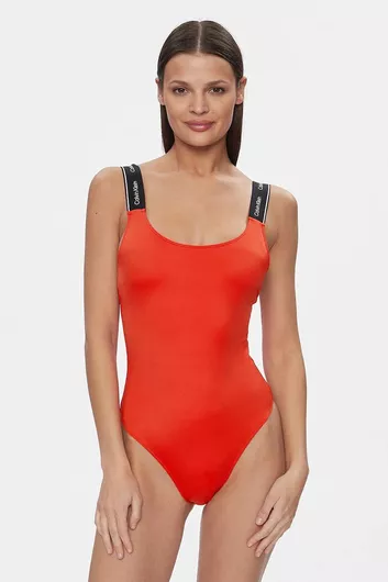 Calvin Klein Ολόσωμο Μαγιό με Ανοιχτή Πλάτη Κόκκινο