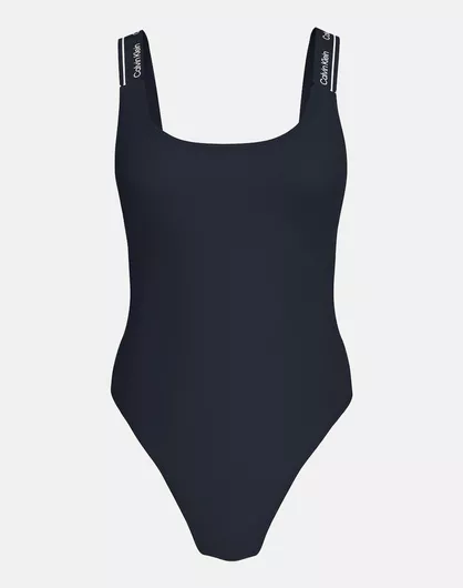 Calvin Klein Ολόσωμο Μαγιό με Ανοιχτή Πλάτη Σκούρο Μπλε