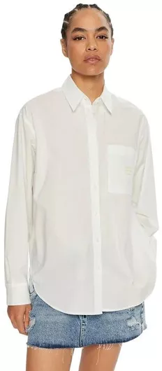 Calvin Klein Μακρυμάνικο Γυναικείο Πουκάμισο Bright White