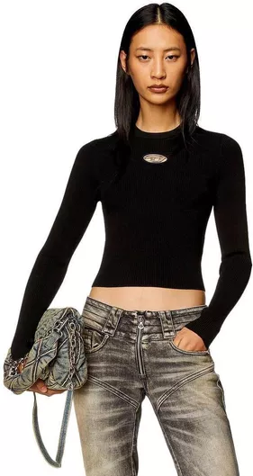 Diesel Γυναικεία Μπλούζα Μακρυμάνικη Μαύρο