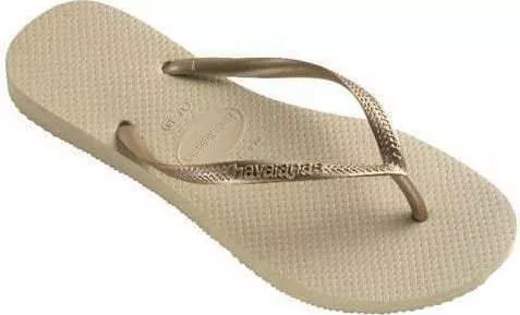 Havaianas Slim Logo Σαγιονάρες Sand Grey / Light Golden