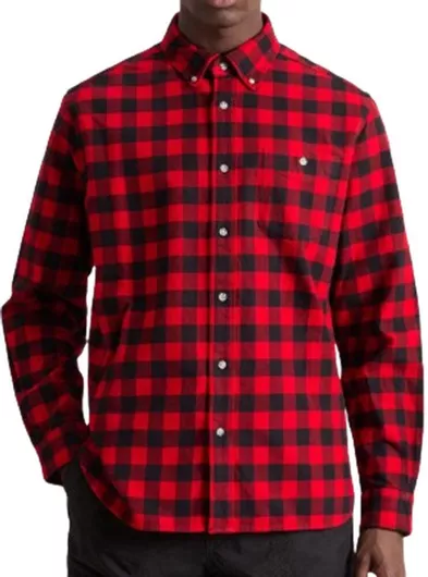 Woolrich Μακρυμάνικo Φανελένιο Πουκάμισο Red Buffalo