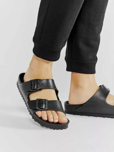 Birkenstock Arizona Eva Γυναικεία Σανδάλια Ανατομικά Μαύρο Narrow Fit