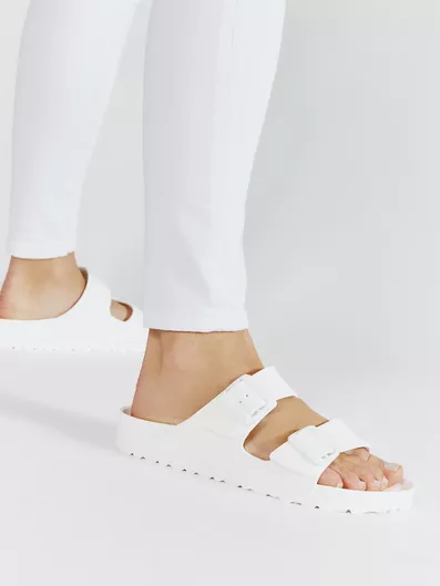 Birkenstock Arizona Eva Γυναικεία Σανδάλια Ανατομικά Λευκό Narrow Fit