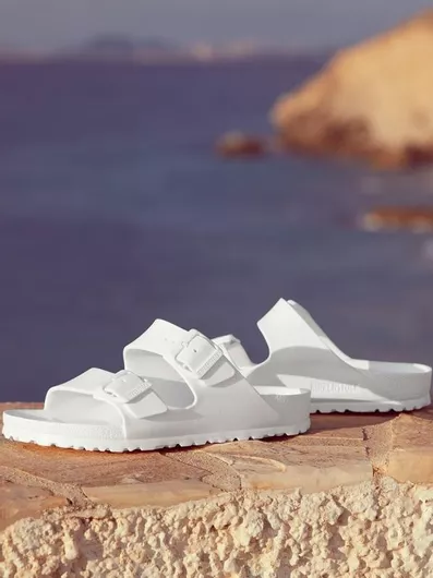 Birkenstock Arizona Eva Γυναικεία Σανδάλια Ανατομικά Λευκό Narrow Fit