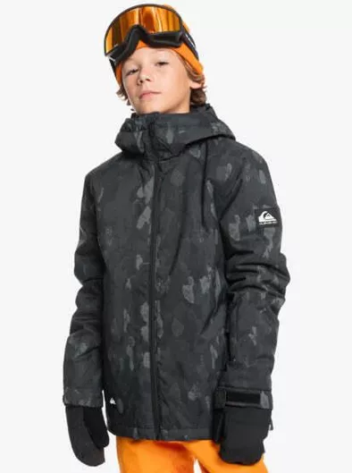 Quiksilver Αδιάβροχο Παιδικό Casual Μπουφάν με Επένδυση & Κουκούλα Dark Shadow Mission