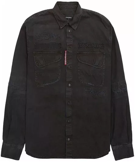 Dsquared2 Βαμβακερό Πουκάμισο Black