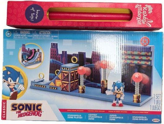 Παιχνιδολαμπάδα Jakks Pacific Παιχνίδι Μινιατούρα Πίστα Sonic Studiopolis με Φιγούρα