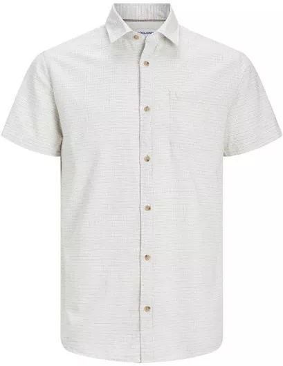 Jack & Jones Κοντομάνικο Πουκάμισο σε Στενή Γραμμή Cloud Dancer