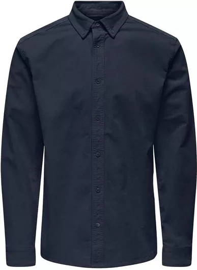 Only & Sons Overshirt Μακρυμάνικo Κοτλέ Πουκάμισο σε Κανονική Γραμμή navy