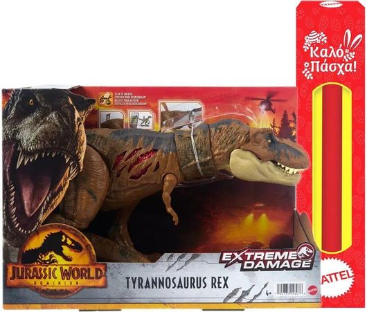 Παιχνιδολαμπάδα Mattel Jurassic World Movie Extreme Damage T-Rex για 4+ Ετών