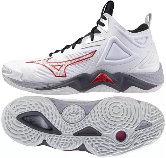 Mizuno Wave Momentum 3 Mid Ανδρικά Αθλητικά Παπούτσια Βόλεϊ White / Salsa / Black