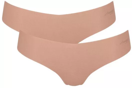Sloggi Γυναικεία String 2Pack χωρίς Ραφές Μπεζ
