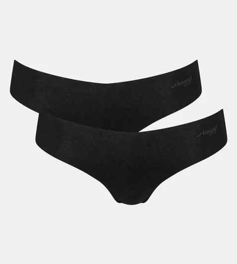 Sloggi Γυναικεία Slip 2Pack χωρίς Ραφές Μαύρο