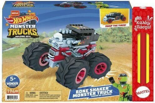 Παιχνιδολαμπάδα Mega Bloks Hot Wheels Monster Trucks Bone Shaker για 5+ Ετών